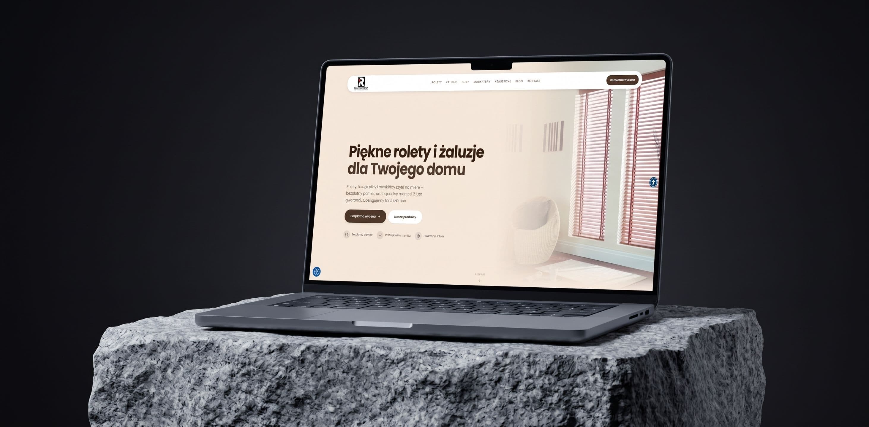 Strona główna Roletkomania w wersji desktop z hasłem „Piękne rolety i żaluzje dla Twojego domu”