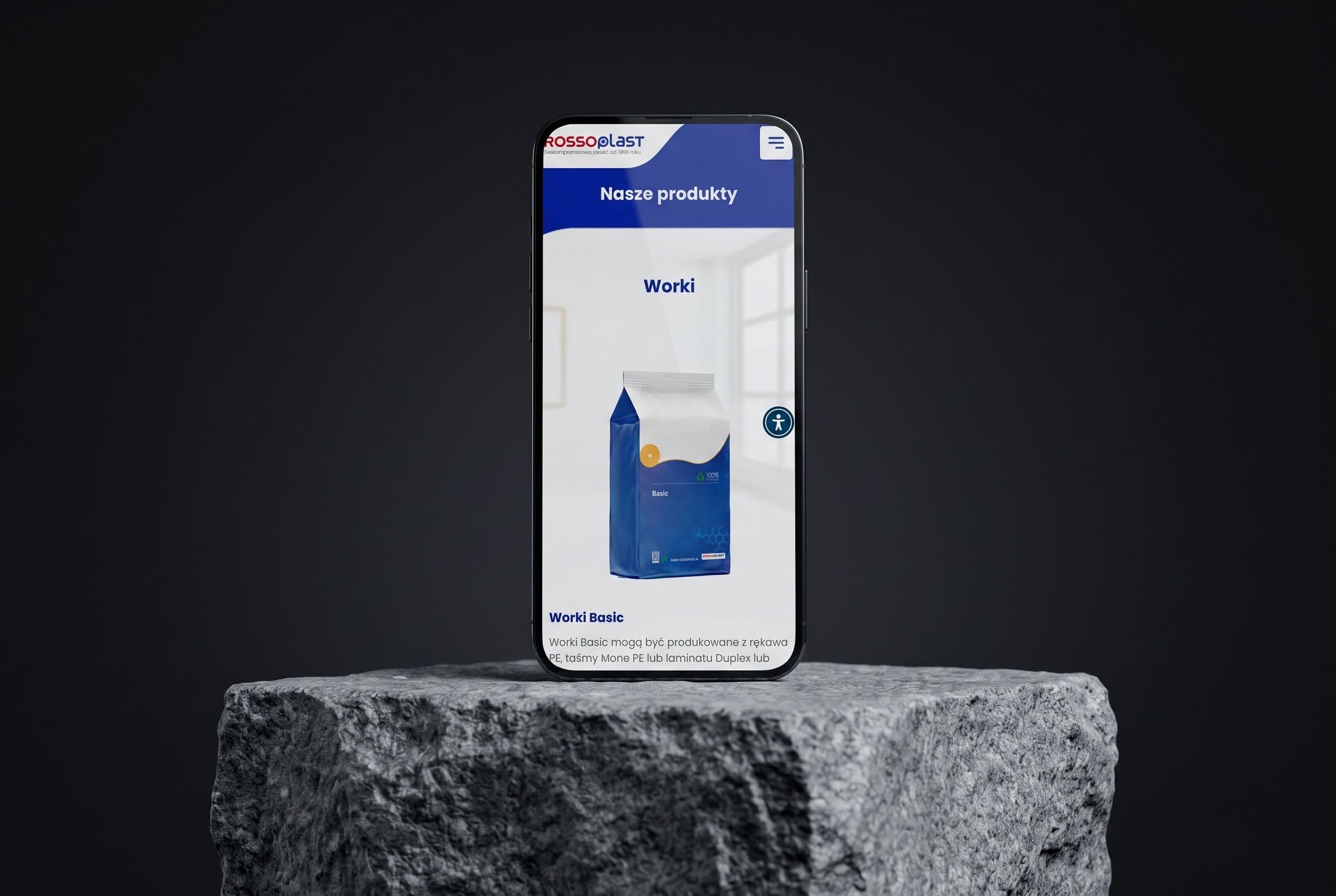 Lista kategorii produktowych (Worki) w wersji mobilnej