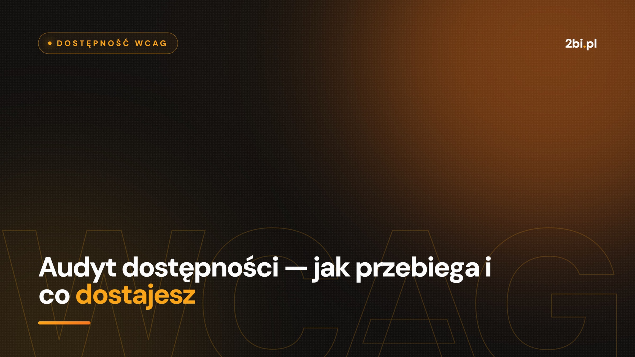Okładka wpisu „Audyt dostępności — jak przebiega i co dostajesz” na blogu 2bi.pl