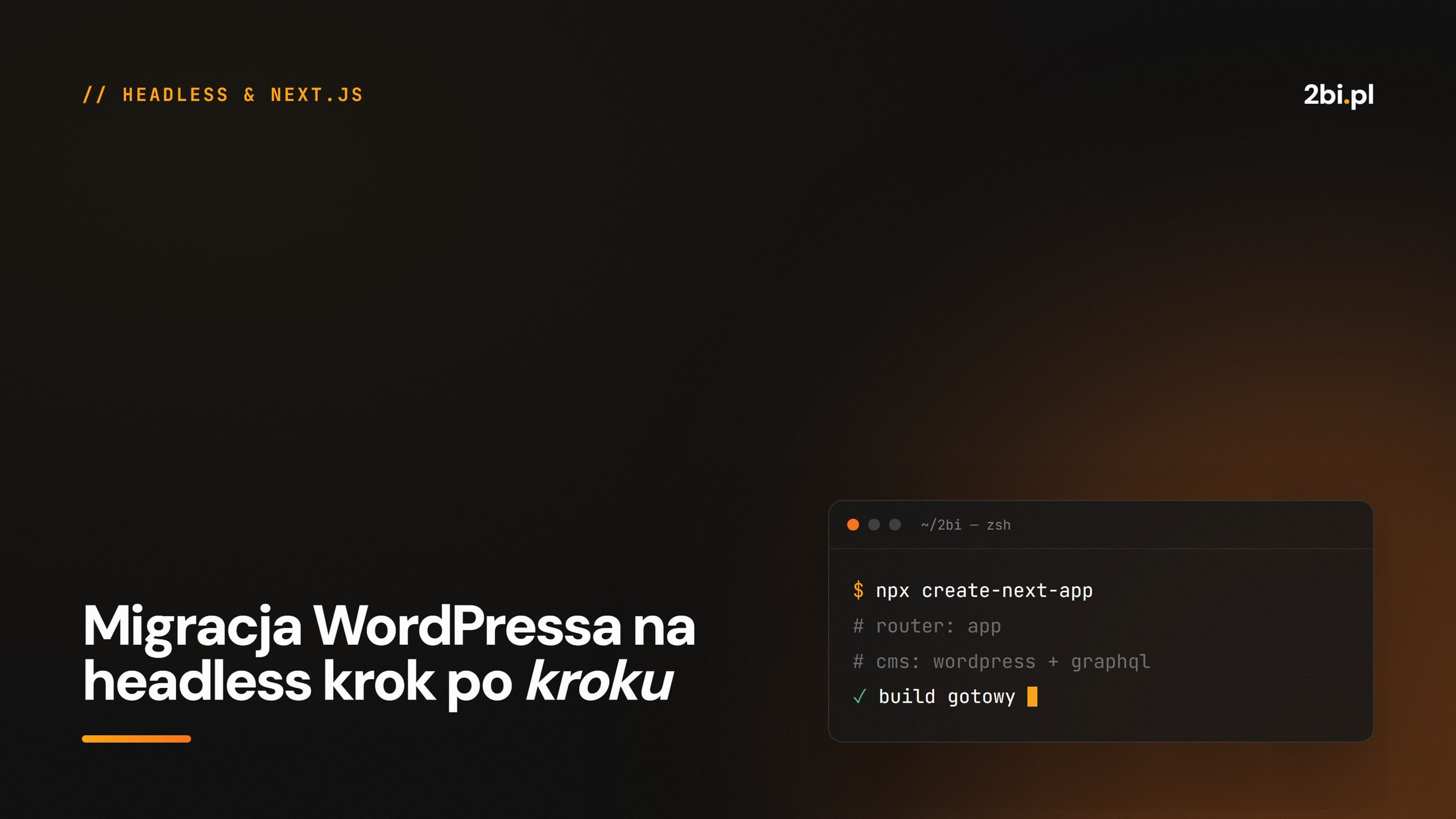 Okładka wpisu „Migracja WordPressa na headless krok po kroku” na blogu 2bi.pl