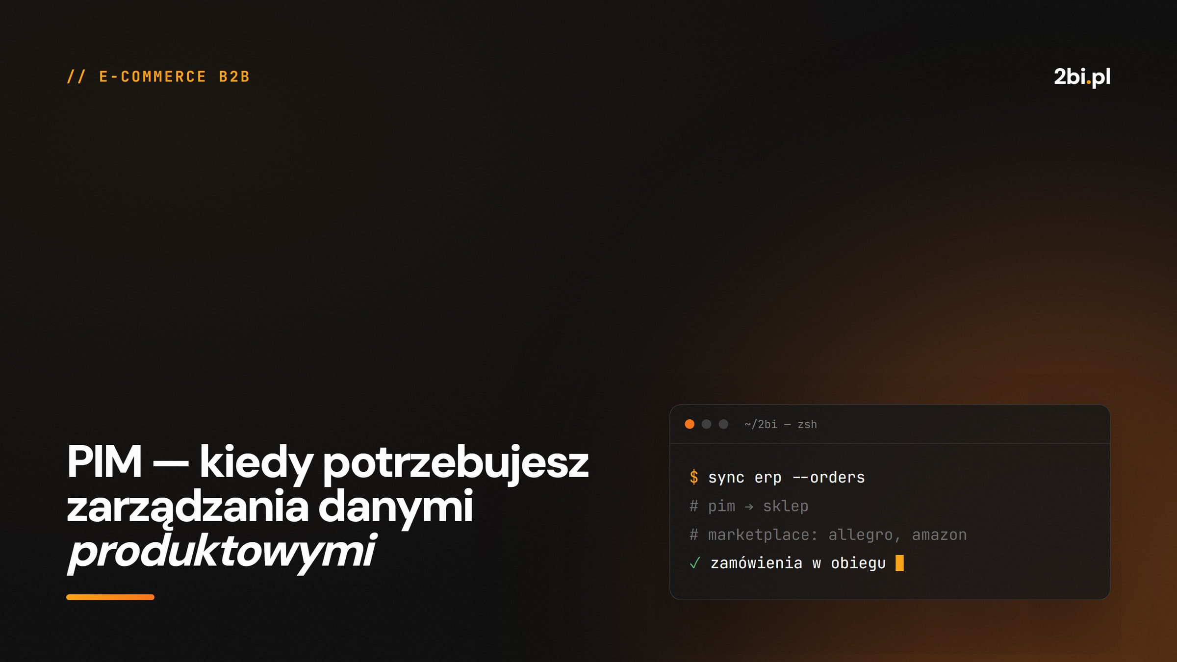 Okładka wpisu „PIM — kiedy potrzebujesz zarządzania danymi produktowymi” na blogu 2bi.pl